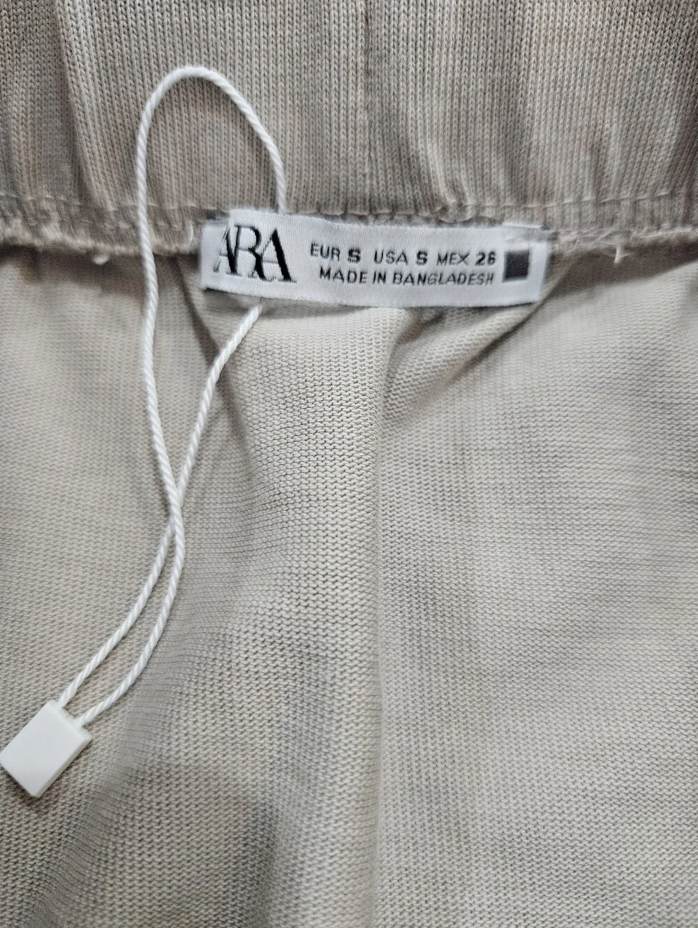 Zara S Beige Harem Drop Crotch Pants Sweatpants Cotton Lounge Boho Grunge NWOT